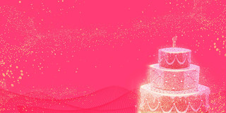 粉色生日蛋糕蜡烛生日宴展架背景